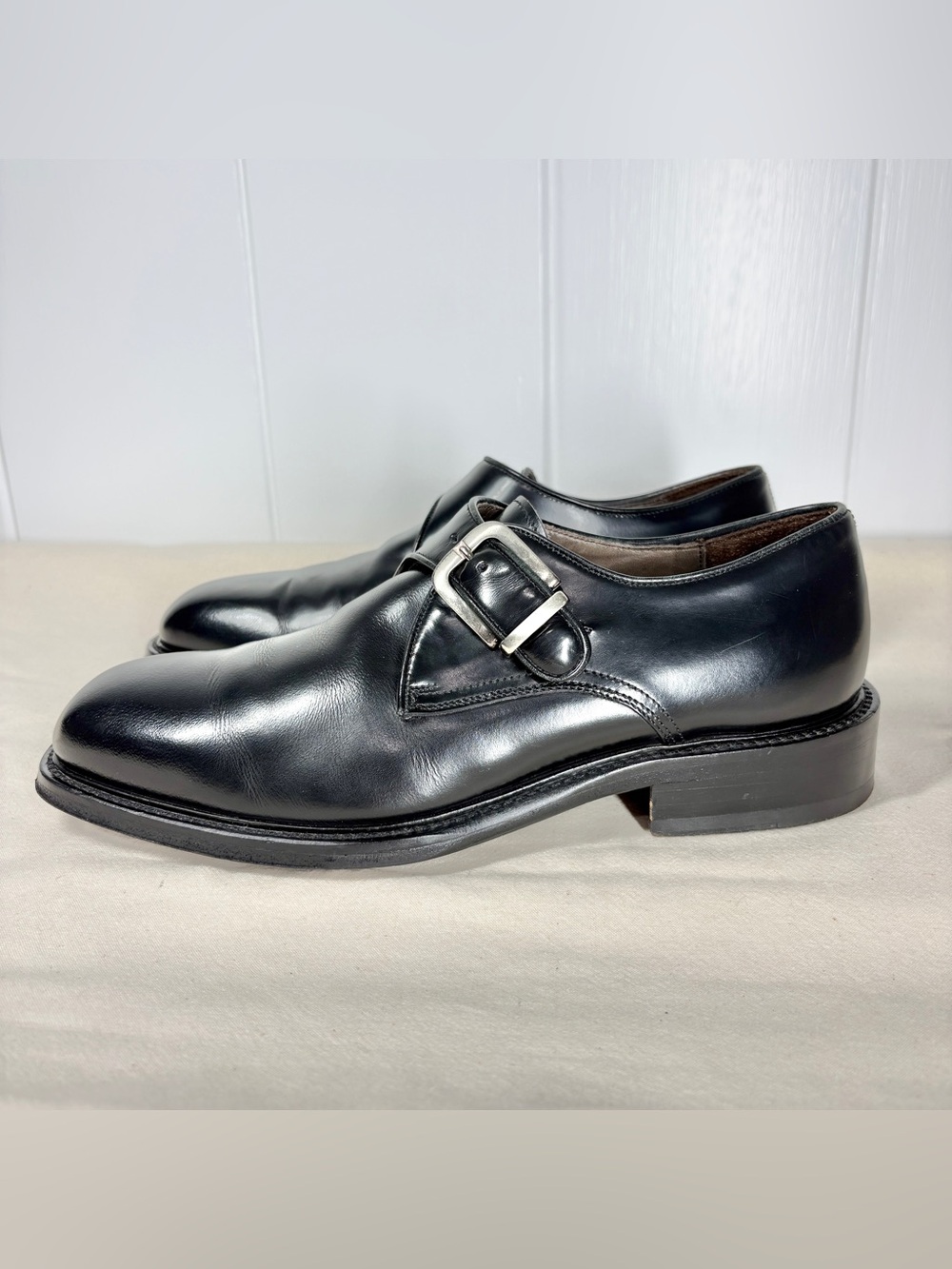 Cable & Co. Men’s Black Leather Month Strap Buckle Dress Shoes UK 8.5/ US 9.5